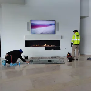 smart home remote controlled fireplace